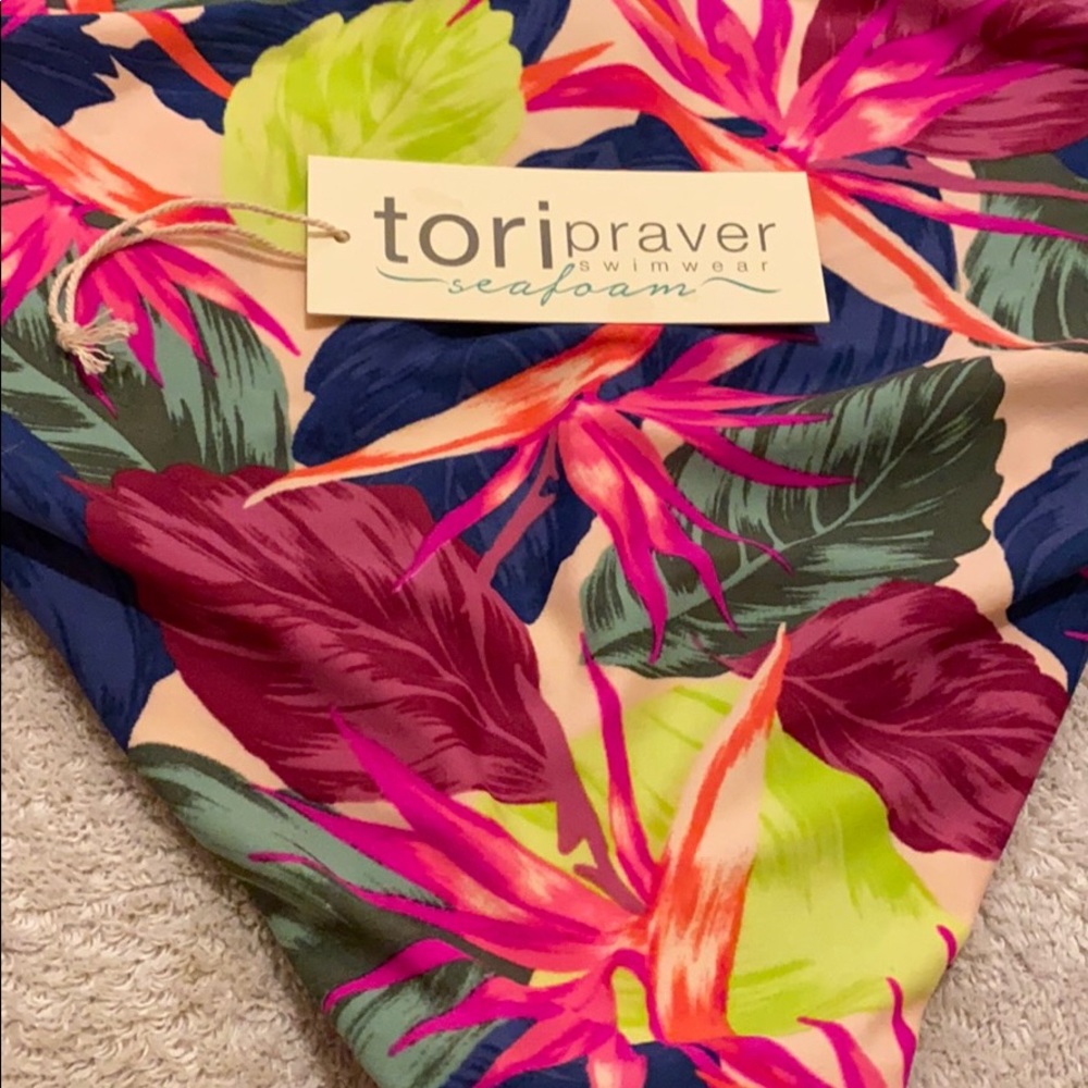 Tori Praver - Floral Mid-Rise Bikini Bottom - Medium